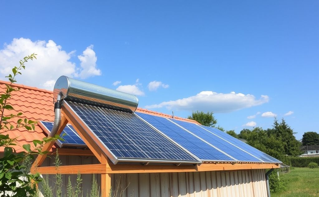 DIY solar heater with sun and solar panels
