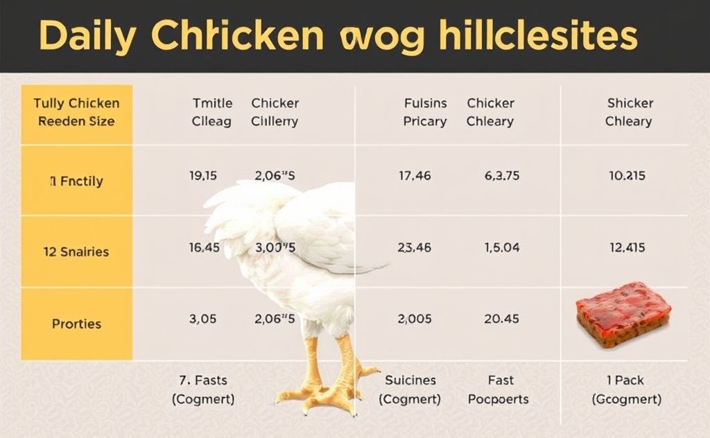 Daily chicken feeding guidelines and portion sizes