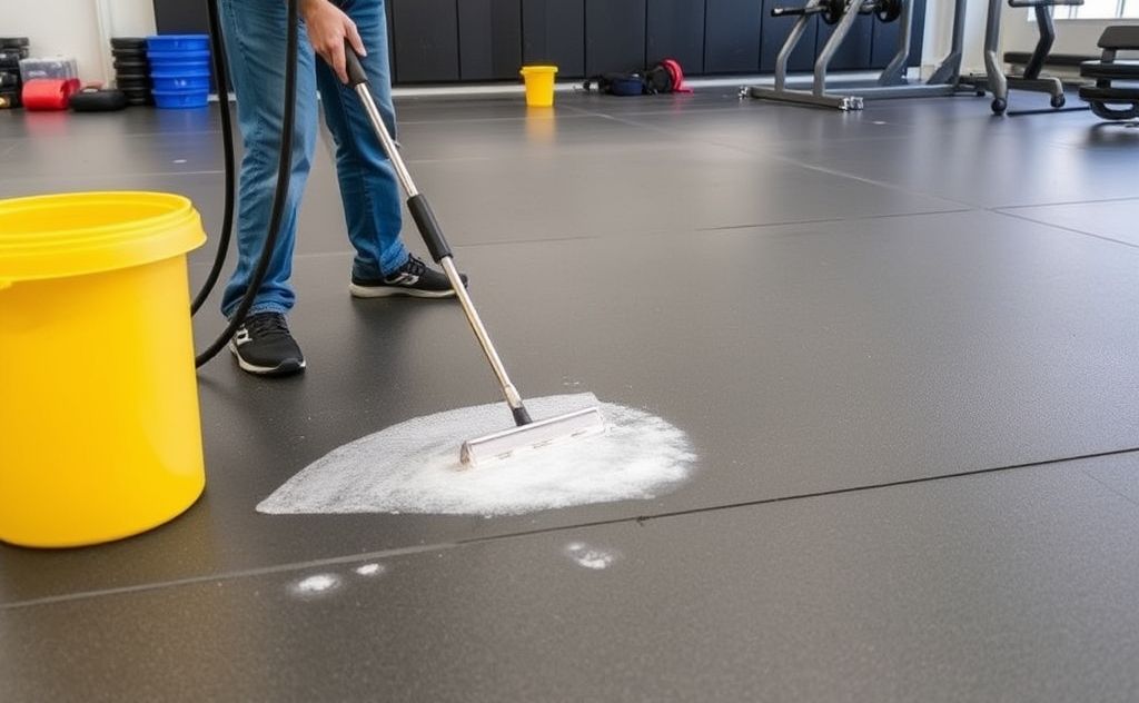 Daily cleaning routine for sanitizing gym mats