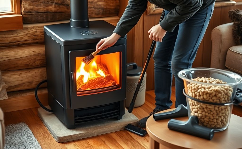 Daily cleaning tasks for a pellet stove