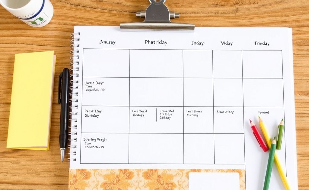 Daily program planner for a productive week