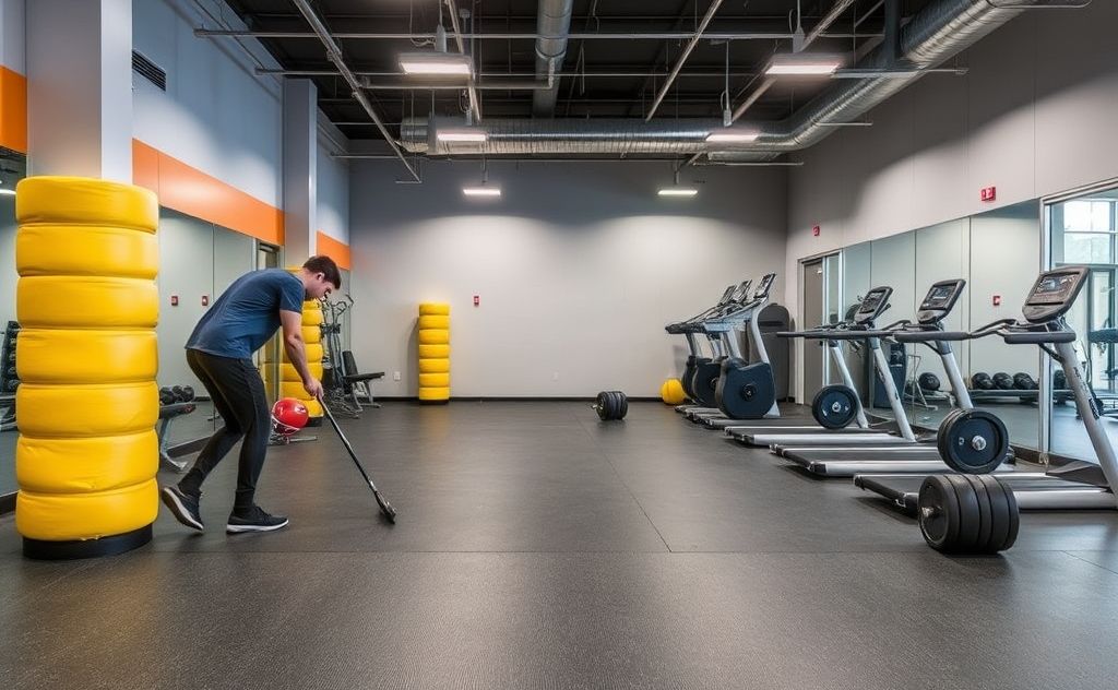 Daily upkeep routine for busy gym floors