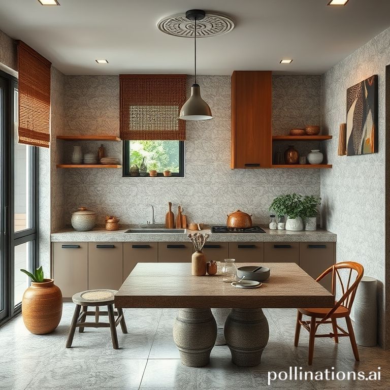 Dapur keramik motif kayu Bandung