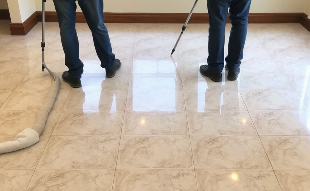 Deep clean linoleum floors for a shiny finish