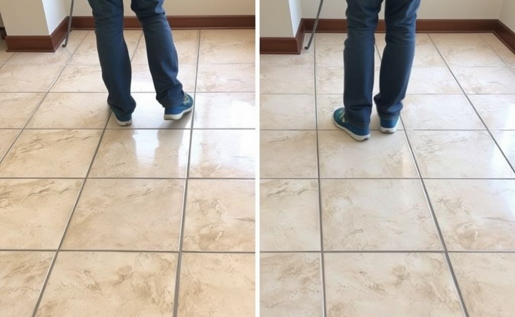 Deep clean tile floors regularly for shine