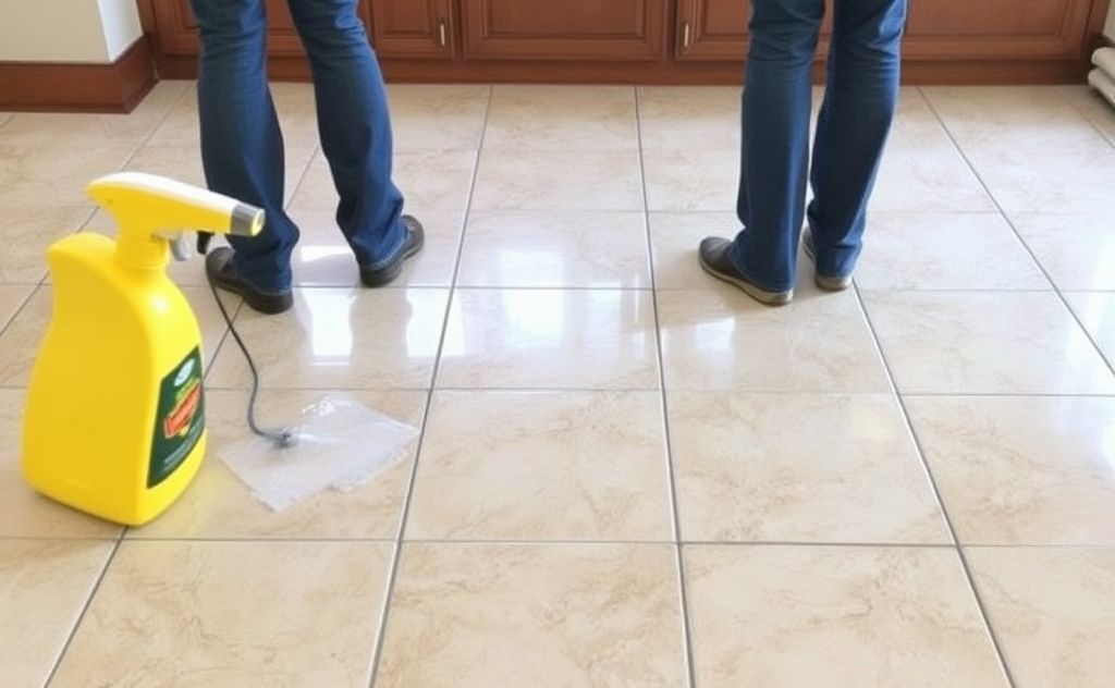 Deep clean tile floors regularly for shine.