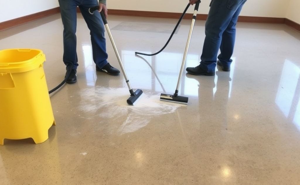 Deep cleaning techniques for polished concrete floors