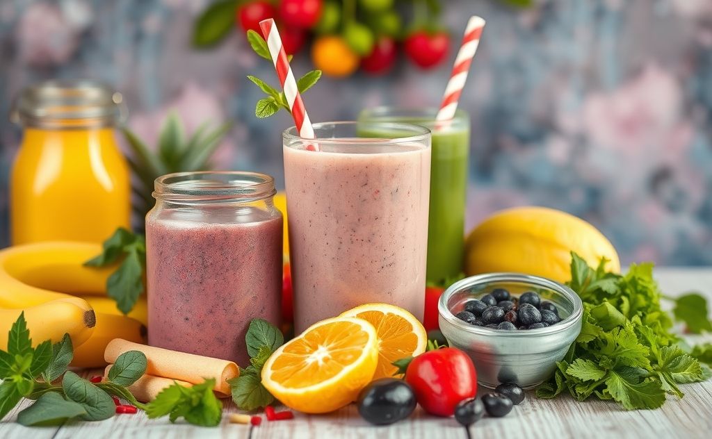 Delicious smoothie ingredients in a vibrant setting