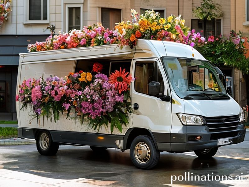 Leveransbil med blommor