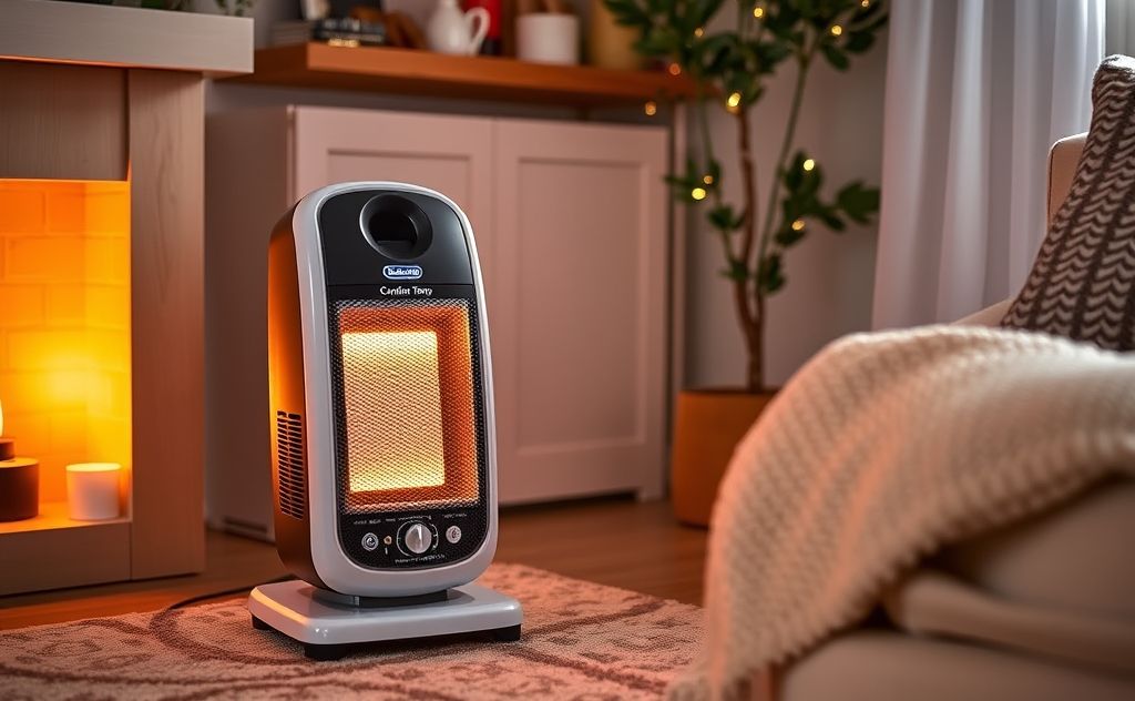 Delonghi Comfort Temp heater in a cozy room setting