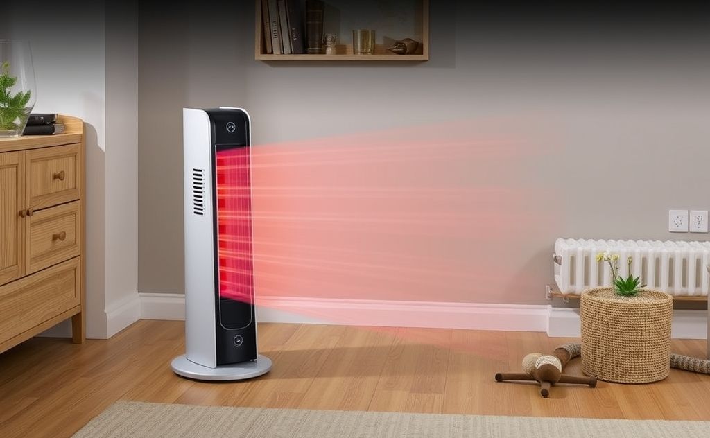 Delonghi Silent System 24 Tower Heater in action