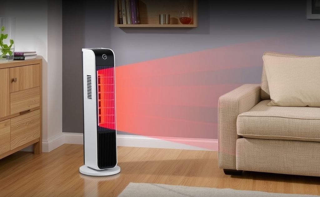 Delonghi Silent System 24 Tower Heater in action
