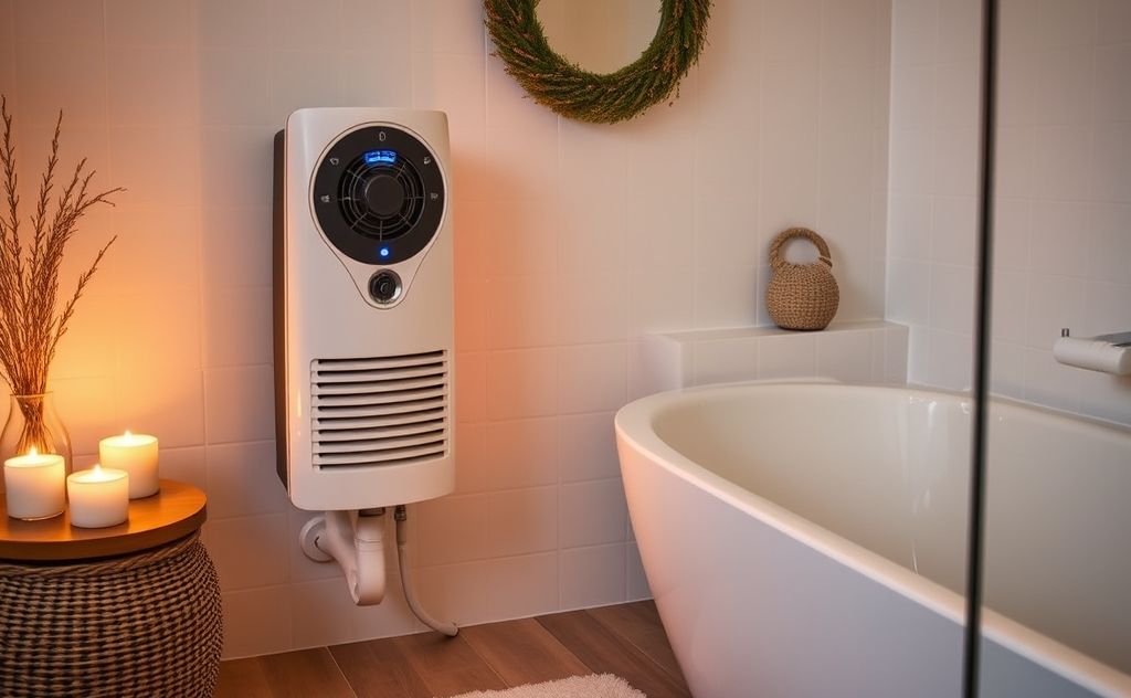 Delonghi bathroom heater in a cozy setting