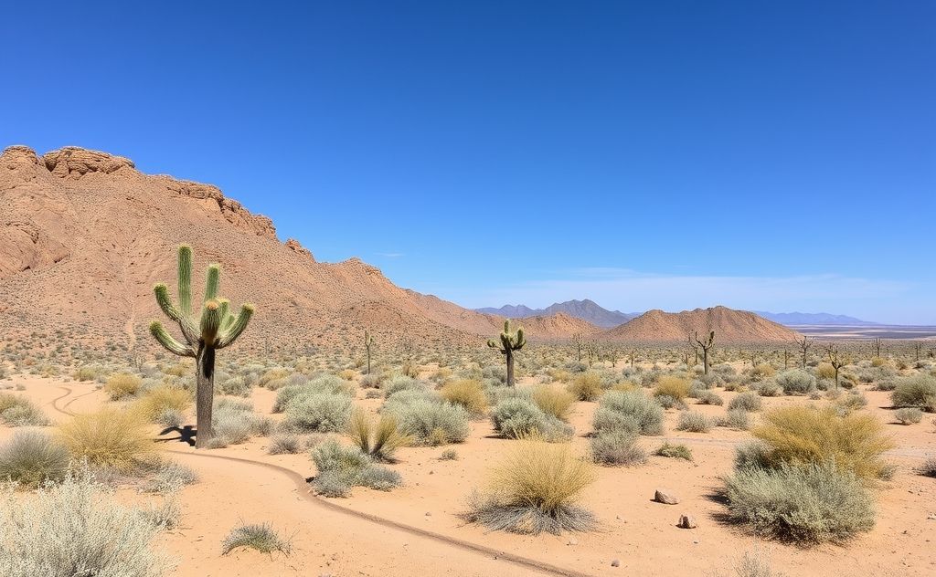 Desert ecosystem thriving under varying temperatures