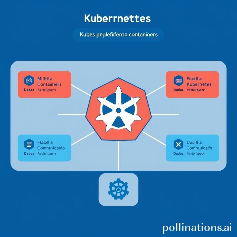 Diagrama simplificado da orquestração de containers por Kubernetes em um ambiente de cluster.