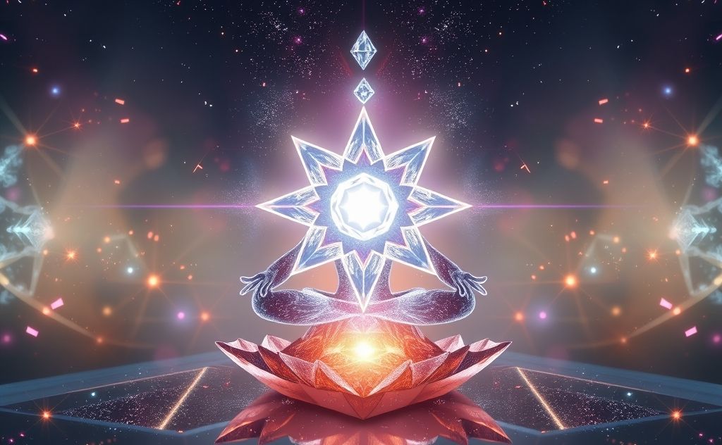 Diamond chakra energy and balance concept