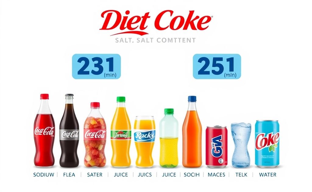 Diet Coke versus other drinks, salt content