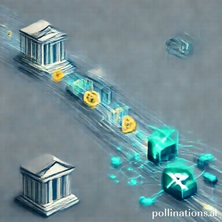 Visualisasi konseptual pergeseran XRP menjadi aset settlement institusional, menunjukkan integrasi blockchain dengan sistem keuangan global yang efisien.