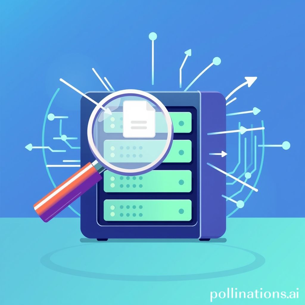 Digital illustration of a database server with an index magnifying glass hovering over it, showing data being accessed quickly. Speed lines or arrows emanate from the database, symbolizing improved performance. The background shows abstract data flowing, emphasizing efficiency and modern technology. Clean, futuristic aesthetic with blue, green, and purple tones.