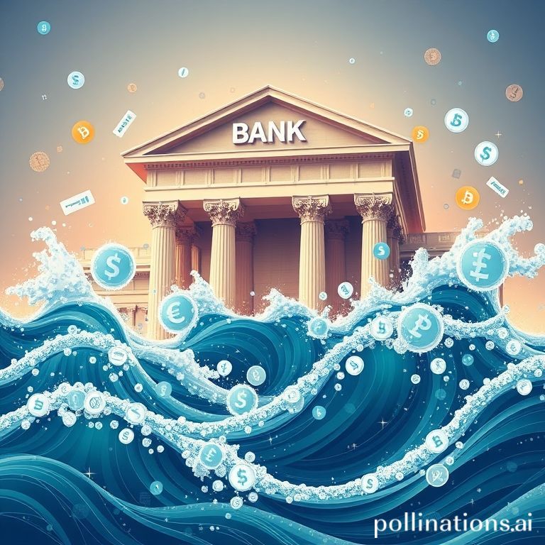 Visualisasi bank yang menghadapi gelombang inovasi pembayaran, menyoroti kompleksitas dan peluang dalam transformasi teknologi keuangan.