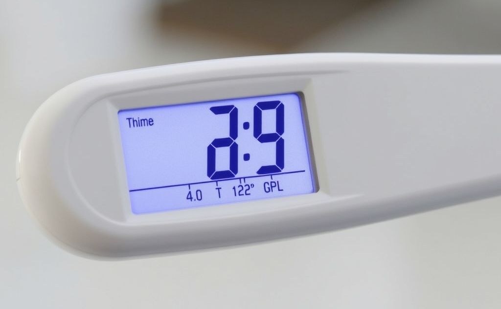 Digital thermometer display reading guide