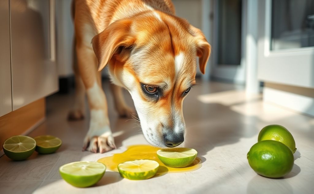 Dog eating lime juice, seek vet advice immediately