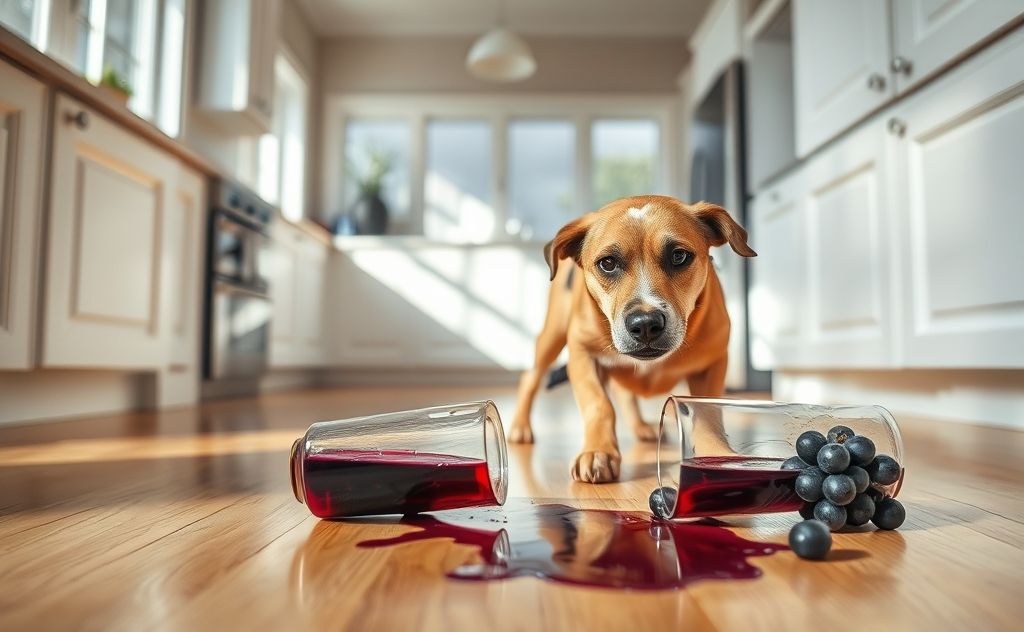 Dog emergency after drinking grape juice