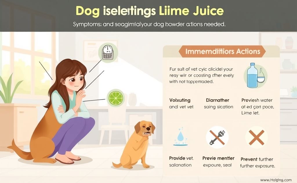 Dog lime juice symptoms and actions needed