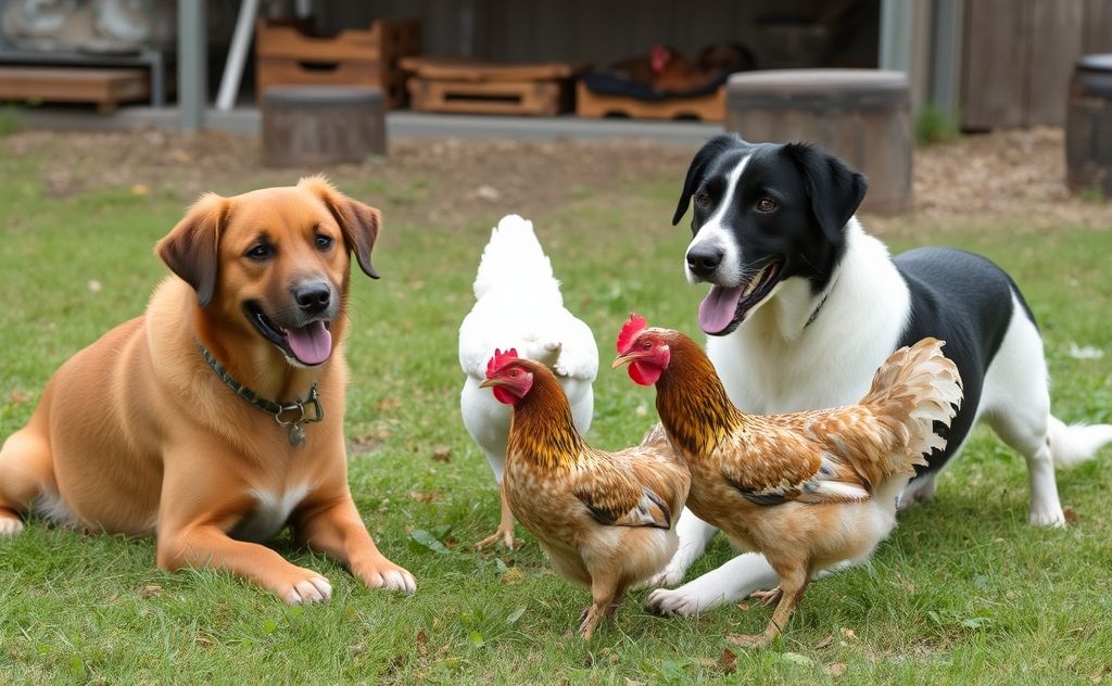 Dogs friendly with chickens for safe cohabitation