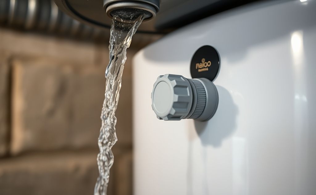 Drain electric hot water heater with plastic valve knob