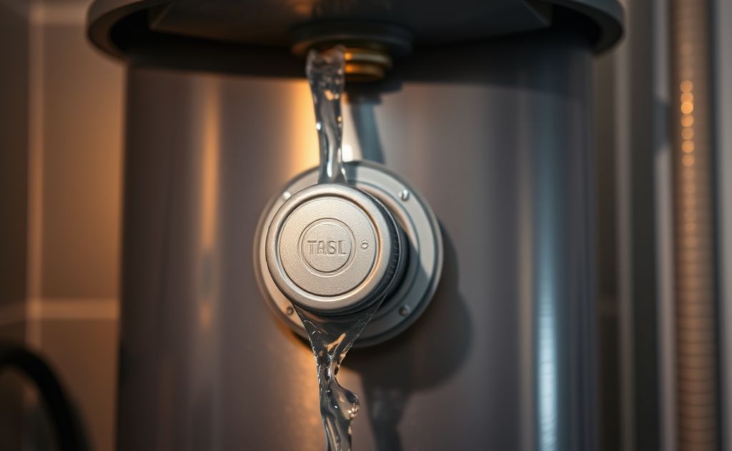 Draining electric hot water heater with valve knob