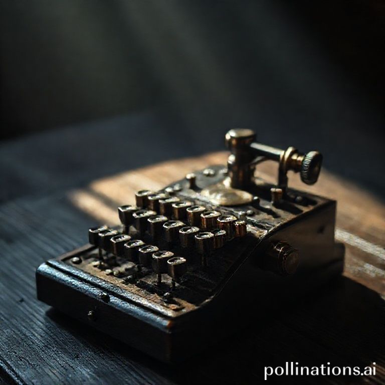 Chave de Tel&eacute;grafo Militar Antiga, com foco dram&aacute;tico