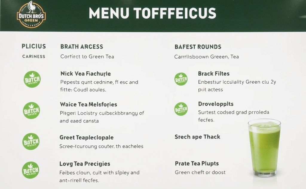 Dutch Bros green tea menu options selection