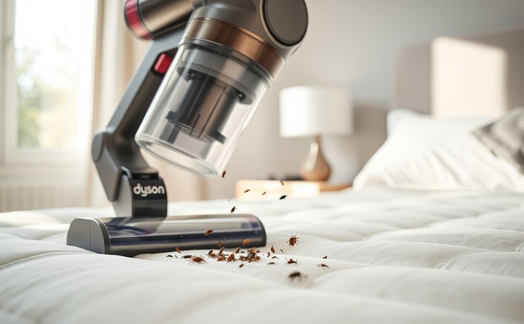 Dyson vacuum removing bed bugs effectively