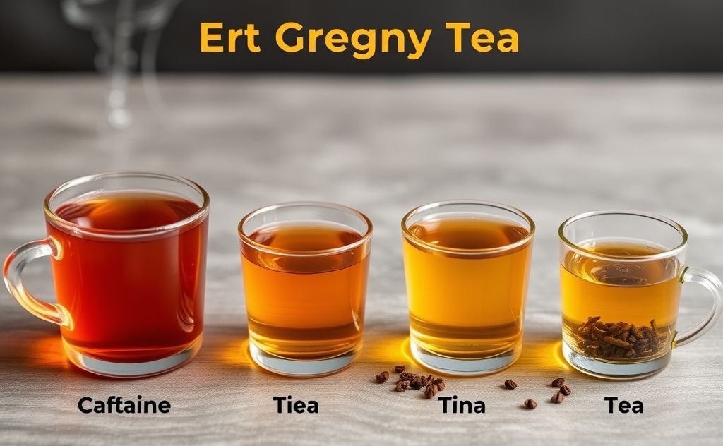 Earl Grey tea caffeine compared to coffee and teas