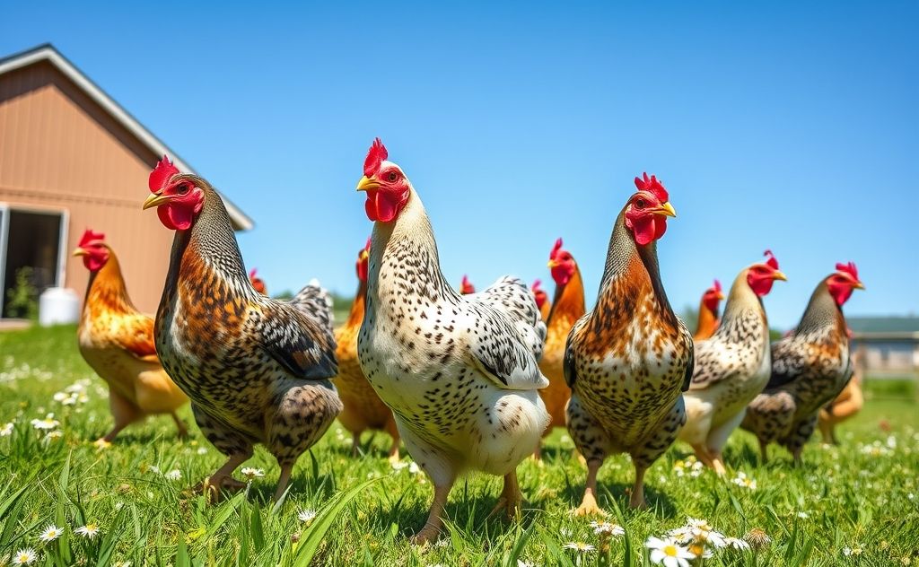 Easter Egger chickens grow to a medium size