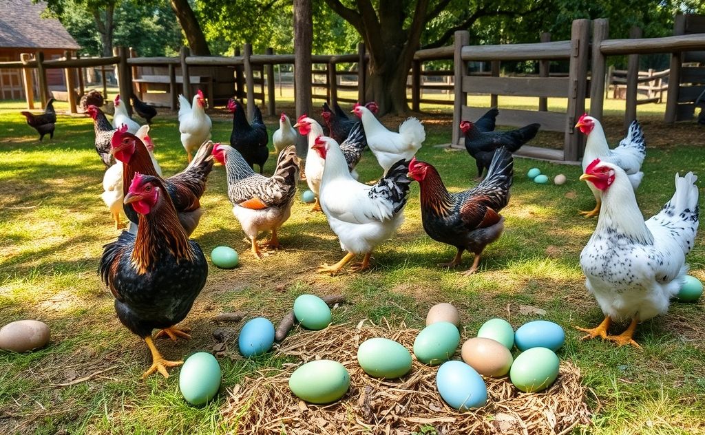 Easter Egger chickens lay blue and green eggs