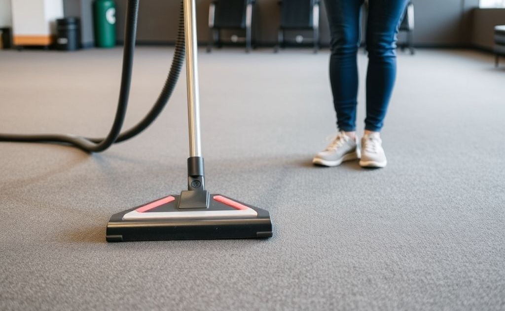 Eco vacuuming for clean gym rubber floors