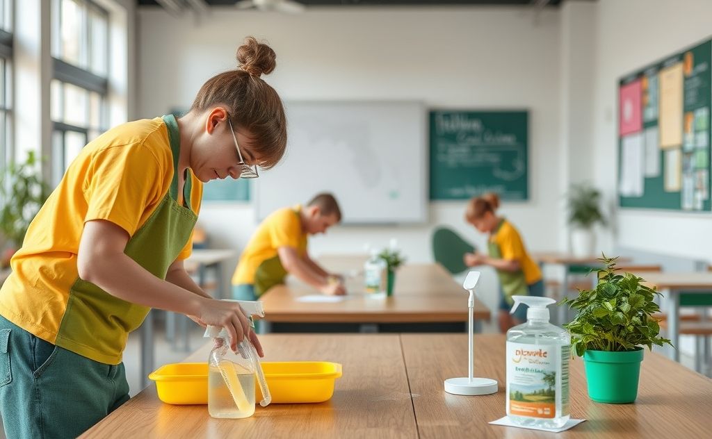 Eco-friendly cleaning in school settings