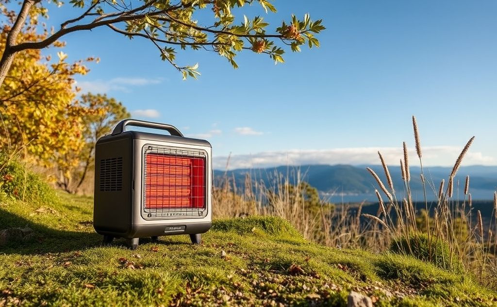 Eco-friendly portable infrared heaters in nature