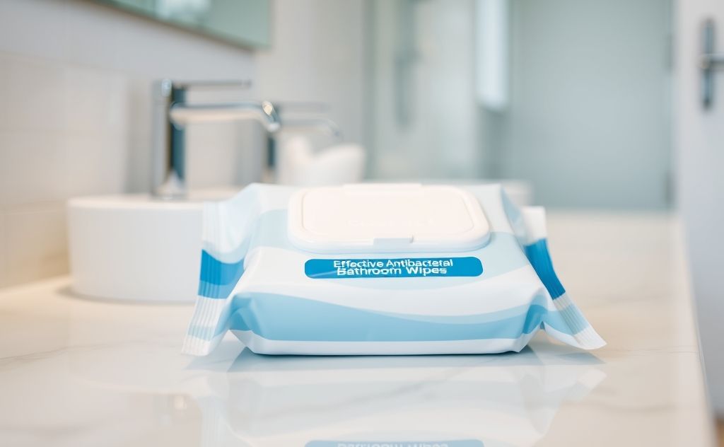 Effective antibacterial bathroom wipes