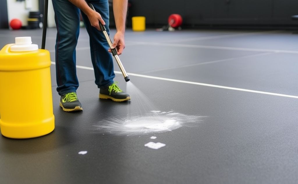 Effective cleaning of gym rubber floor mats
