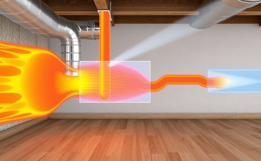 Effective heat flow in ducted heating systems