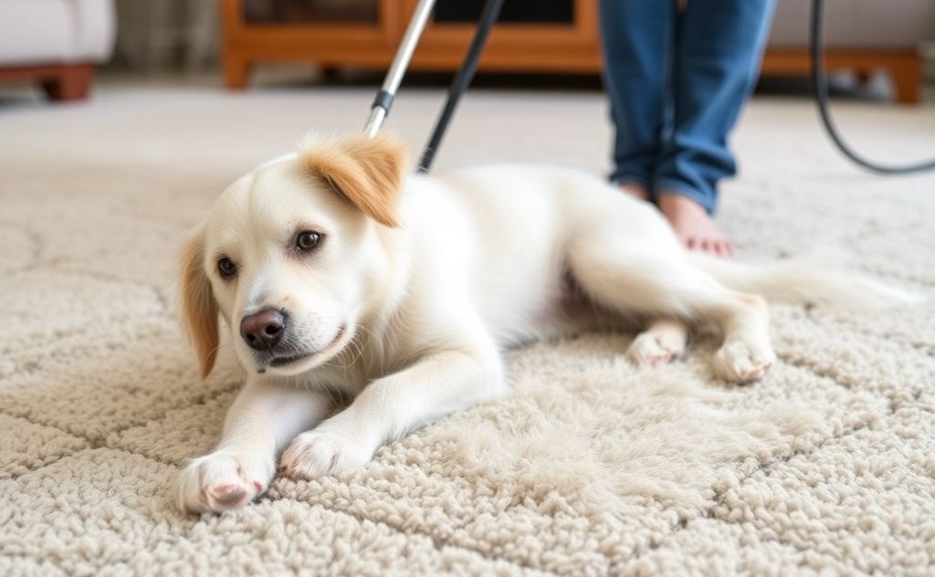 Effective pet hair removal from carpets and rugs