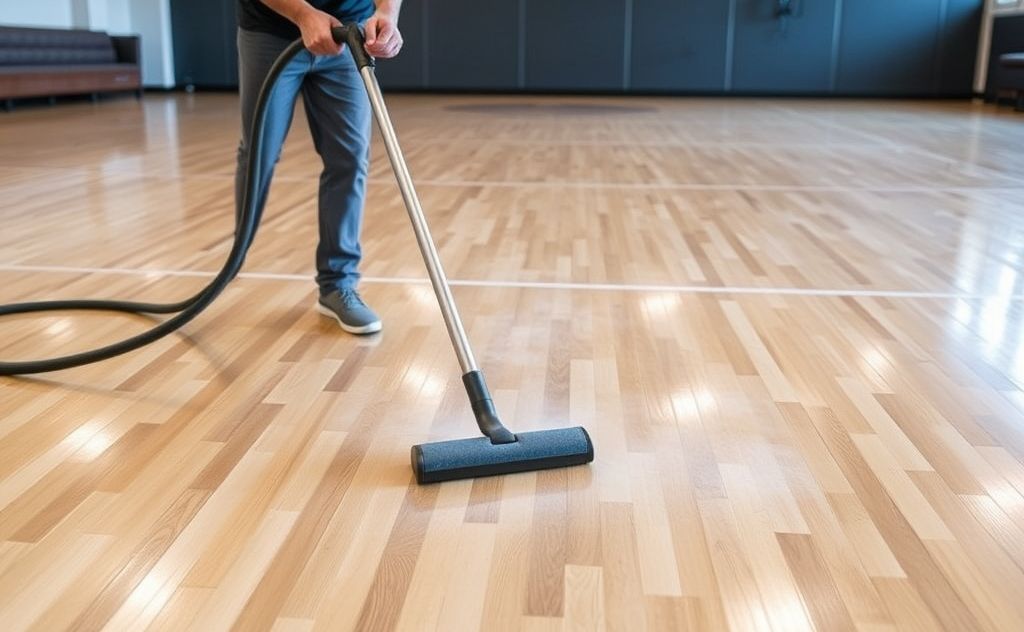 Effective vacuuming for dust-free gym floors