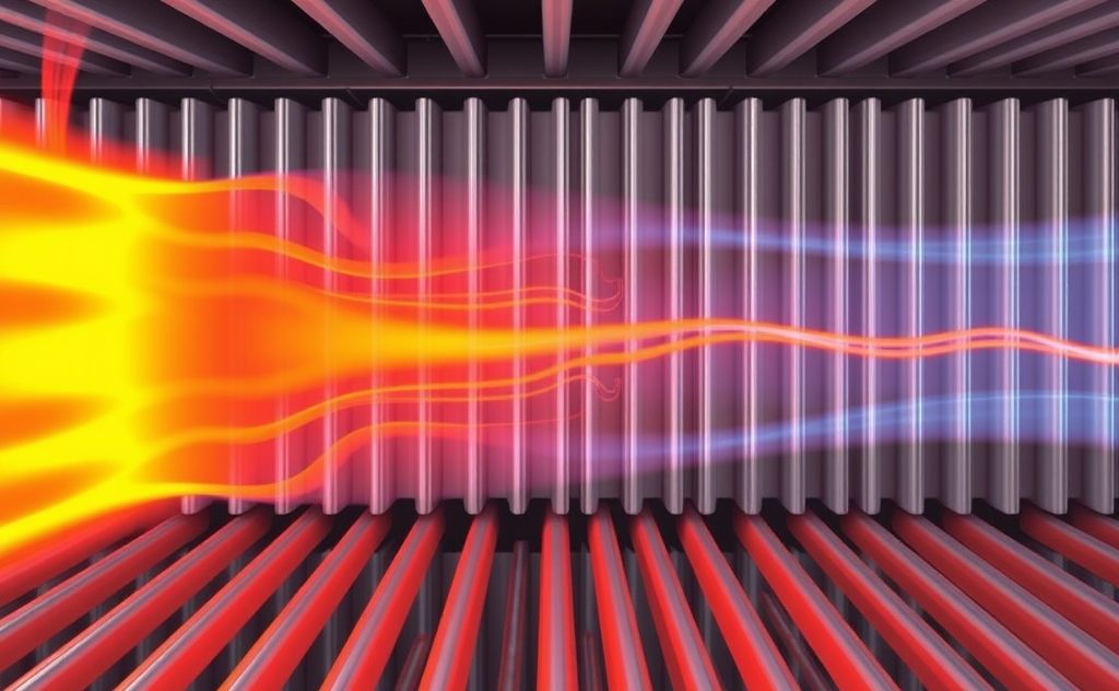Efficient heat flow in a radiant heater system.