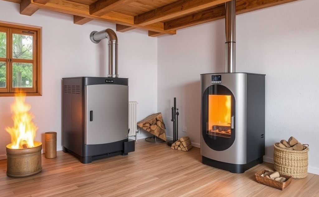 Efficient heating with pellet or wood boilers