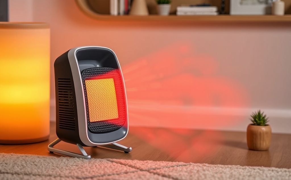 Efficient portable heater with sleek design and warmth.
