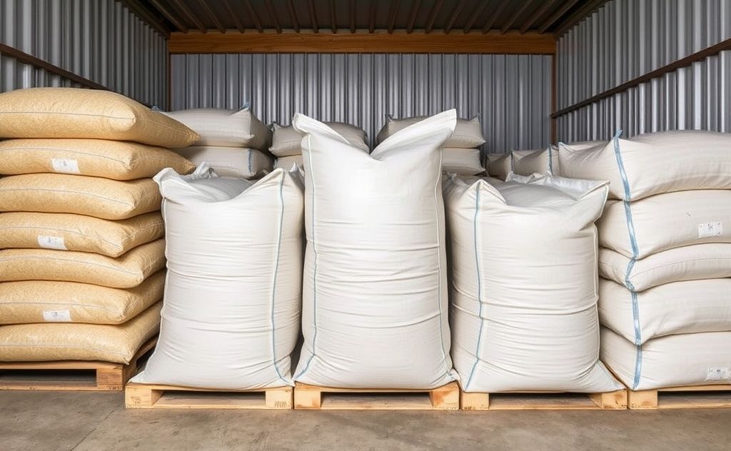 Efficient storage solutions for pellet bags.