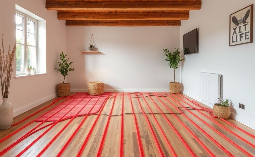 Efficient underfloor heating system in a cozy home
